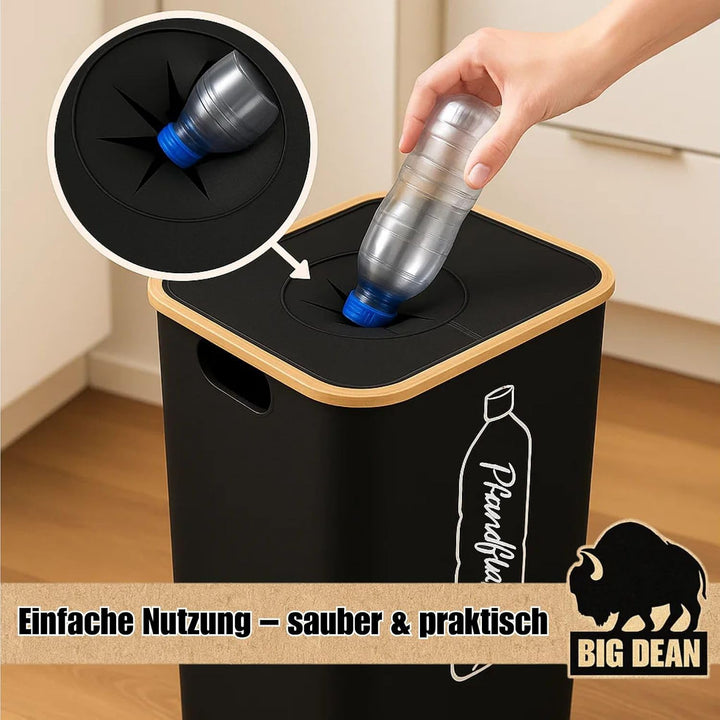 BigDean Pfandflaschen Sammelbehälter 100L inkl. Tragetasche - Flaschensammler Leergut