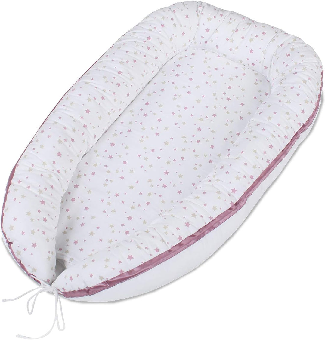 babybay Kuschelnest, weiss Sternemix sand/beere, Weiss Sternemix Sand/Beere