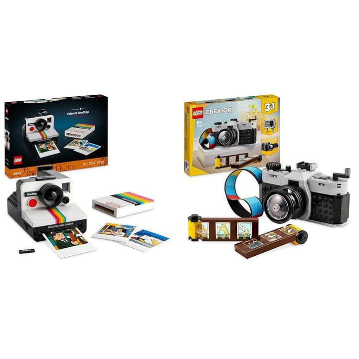 LEGO Ideas Polaroid OneStep SX-70 Sofortbildkamera & Creator 3in1 Retro Kamera Spielzeug mit 3 Model