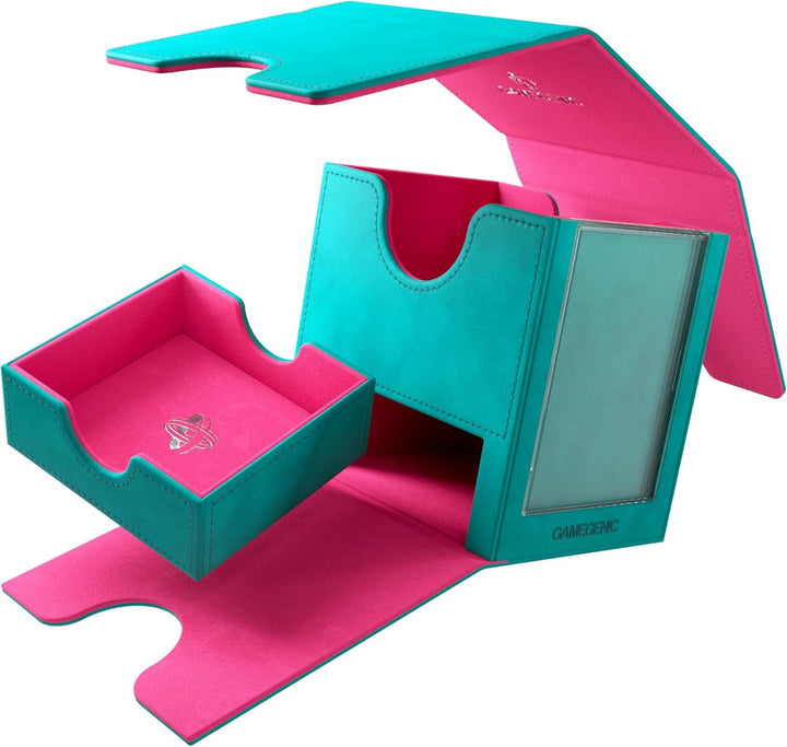 Gamegenic, Sidekick PRO 100+ XL - EXCLUSIVE LINE Teal/Pink, bis zu 100 doppelt gesleevte Karten, Far