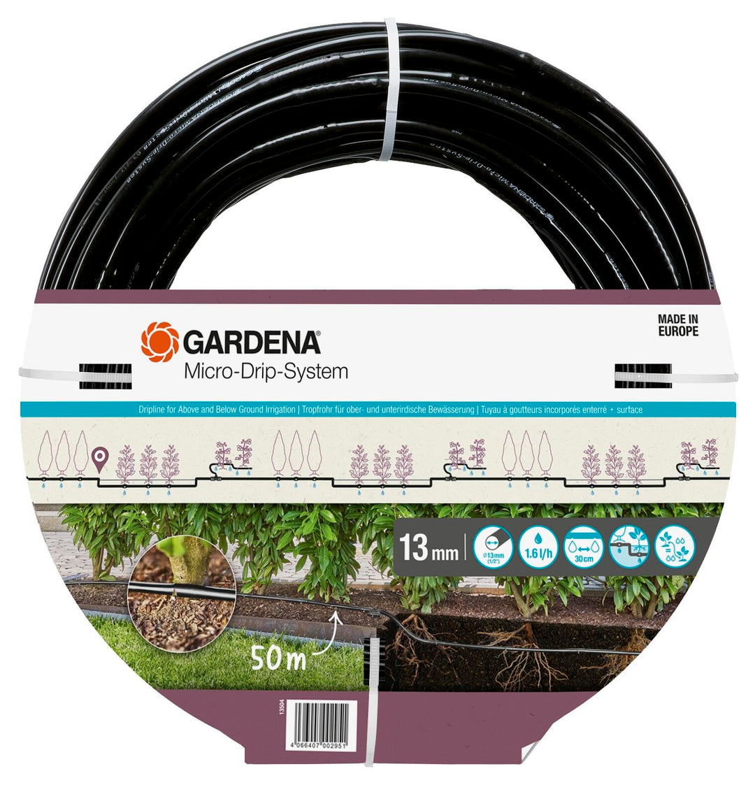 Gardena Micro-Drip-System Tropfrohr über & unter der Erde 50 m, Schwarz