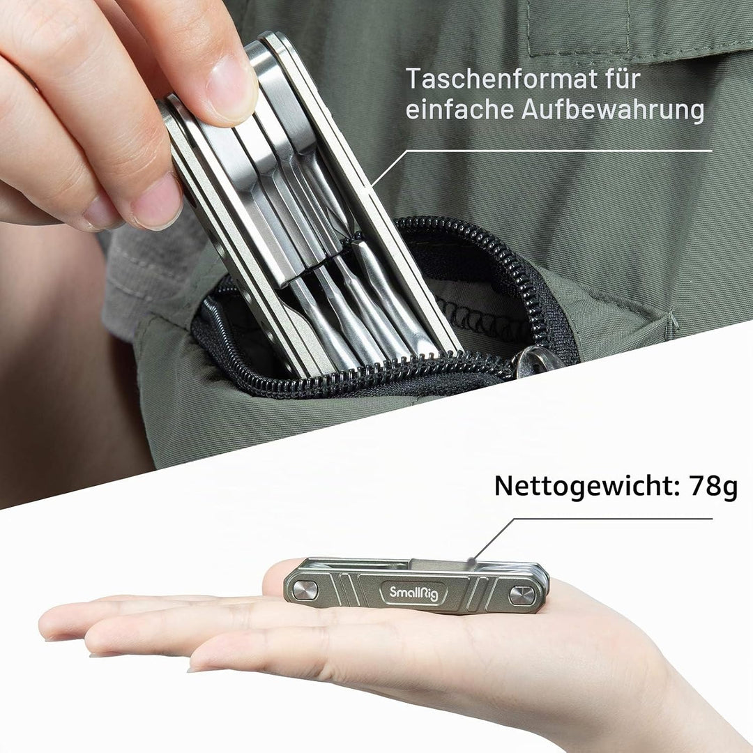 SMALLRIG 9 in 1 Faltwerkzeugset Multifuncitonal Tool Kit für Videografen - TC2713