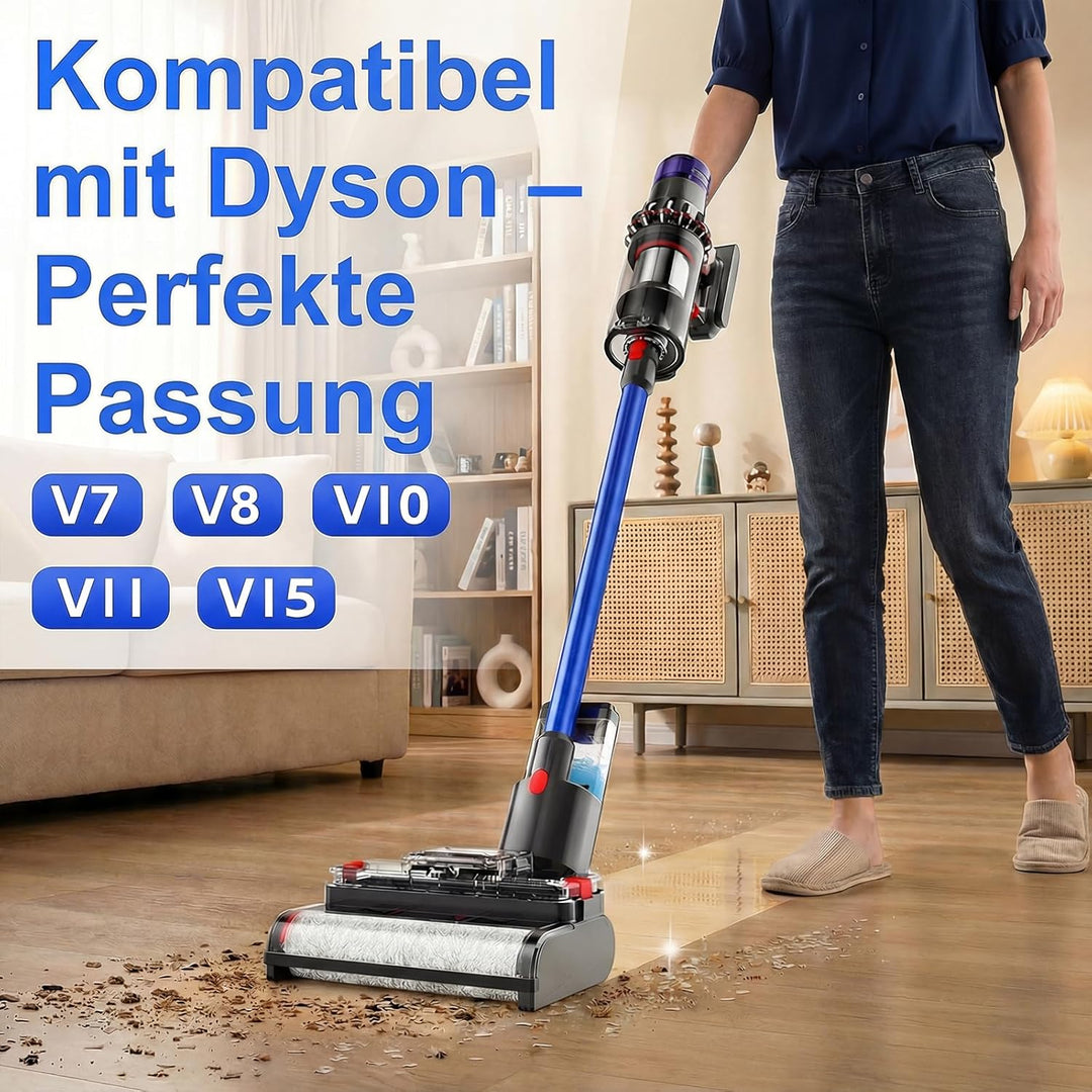 Bürste Wischaufsatz kompatibel für Dyson V7/V8/V10/V11/V15 Staubsauger, 2-IN-1 Elektrischer Bodenwis