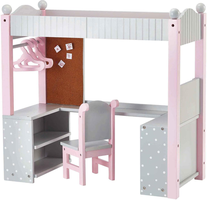 Puppen-Etagenbett Schreibtisch Puppenzubehör Spielzeug Olivias World TD-0204AG