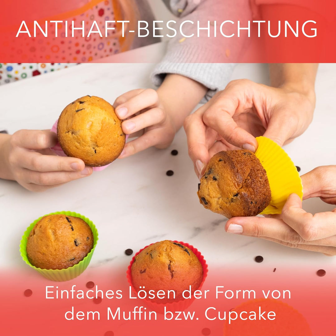 AVANA Wiederverwendbare Muffinformen aus hochwertigem Silikon Cupcakeförmchen BPA-Frei Backformen Mu