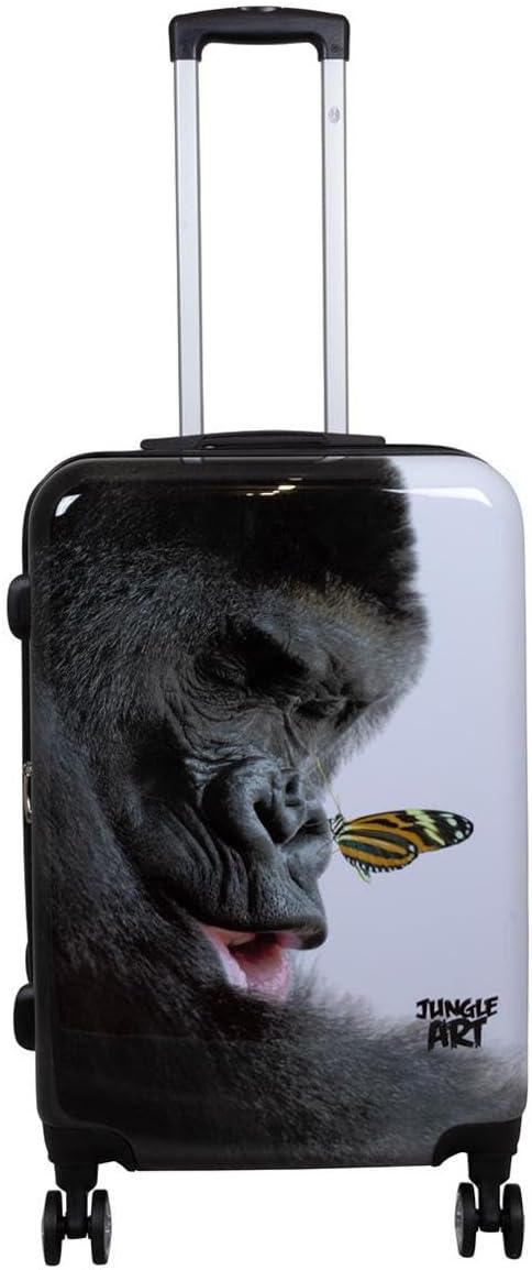 Hartschalen Koffer Trolley mit hochwertigem Motiv Print Gorilla mit Dehnfalte, Grösse L Gorilla L, G