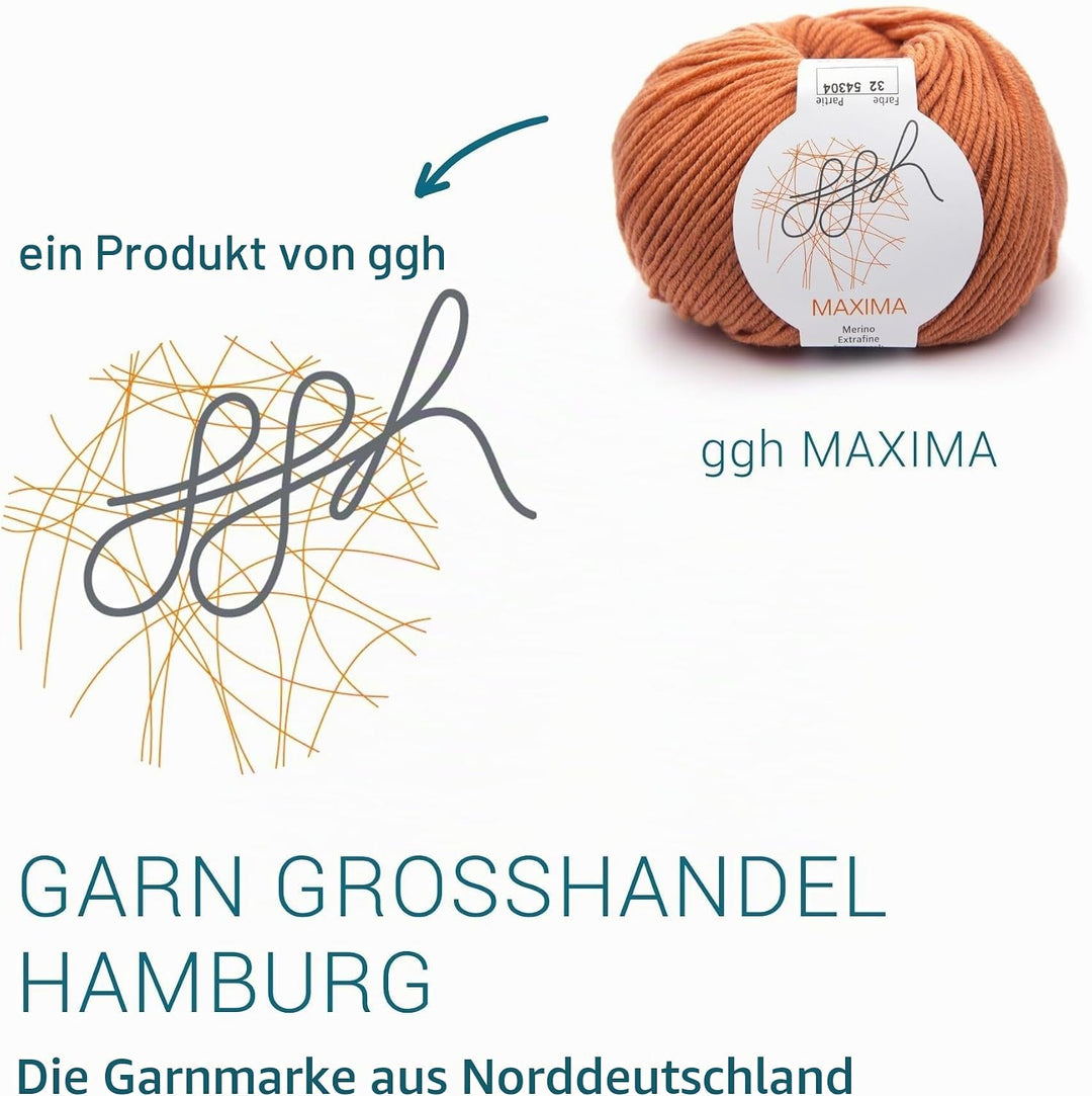 ggh Maxima Box - 6x50g (insgesamt 300g) Merinowolle extrafein und maschinenwaschbar - Nadelstärke 4-