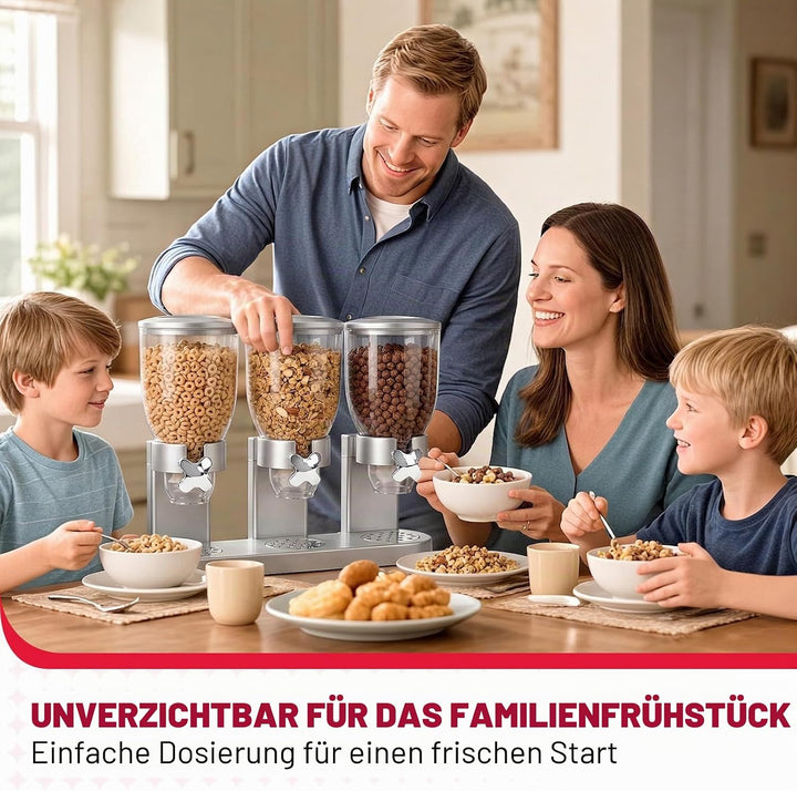 Sinceroduct Cereal Dispenser Countertop 2L, 3er Set Dreifacher Müsli Verteiler für die Arbeitsplatte