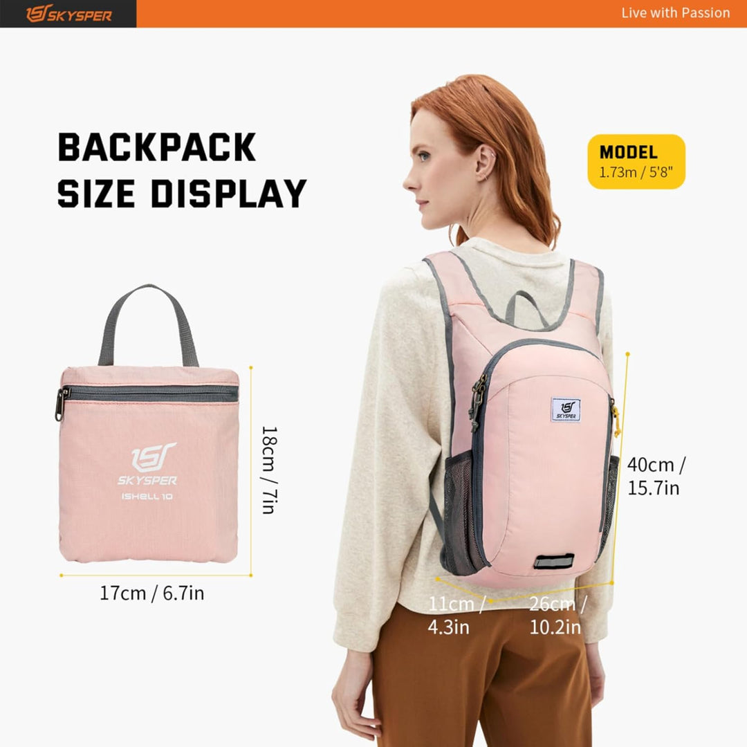 SKYSPER 10L/15L/20L Faltbarer Rucksack Ultraleicht Tagesrucksack Wasserfest Daypack Reiserucksack Wa