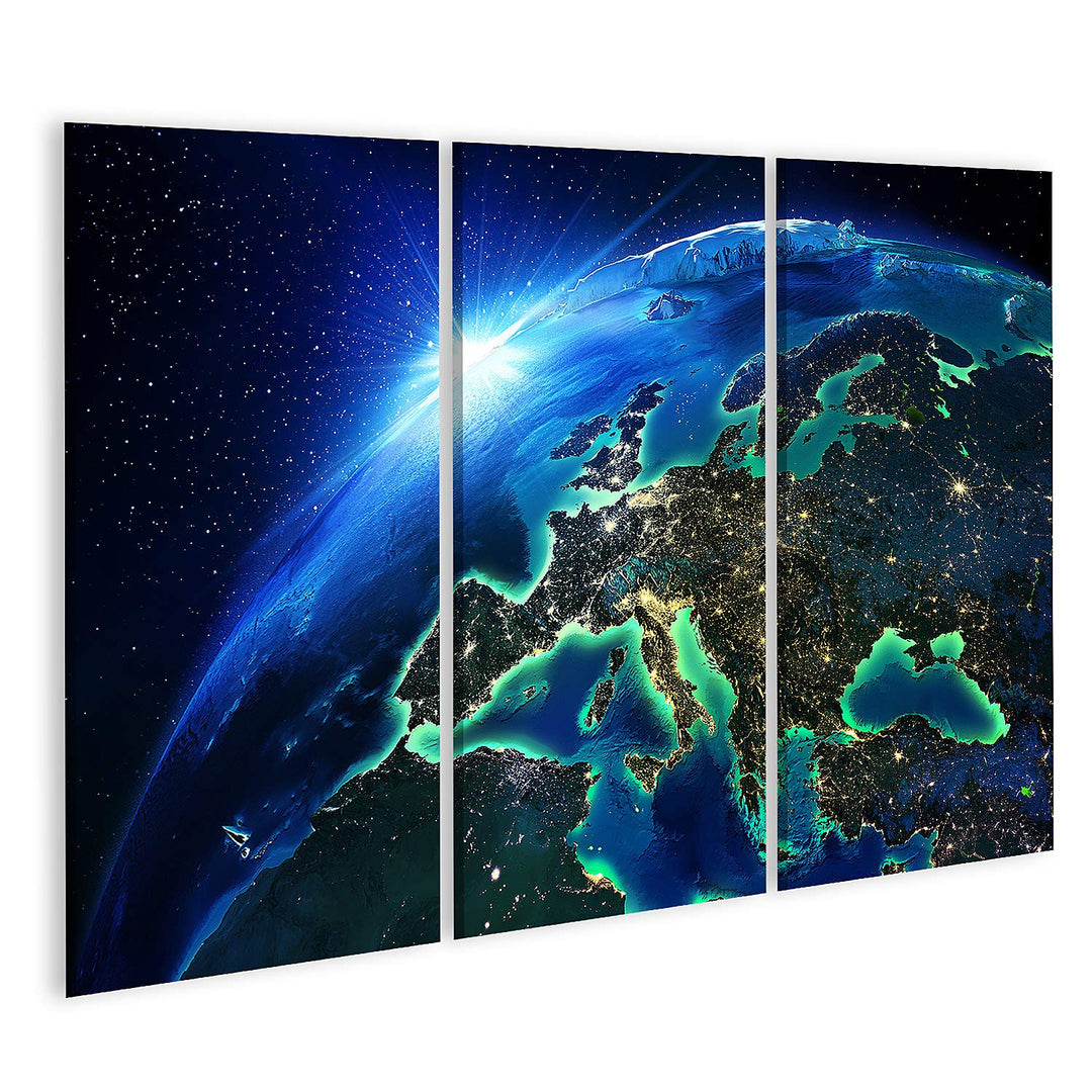 islandburner Bild auf Leinwand Landfläche In Europa Die Nacht Bilder Wandbilder Poster Leinwand 130x