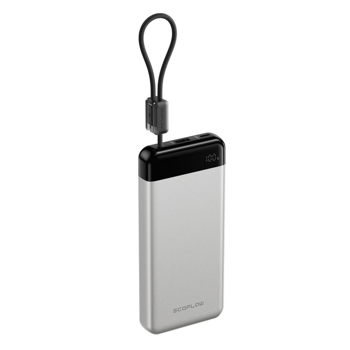 EcoFlow Rapid Powerbank 20000mAh, 45W PPS Schnellladen, mit integriertem ausziehbarem USB-C Kabel fü
