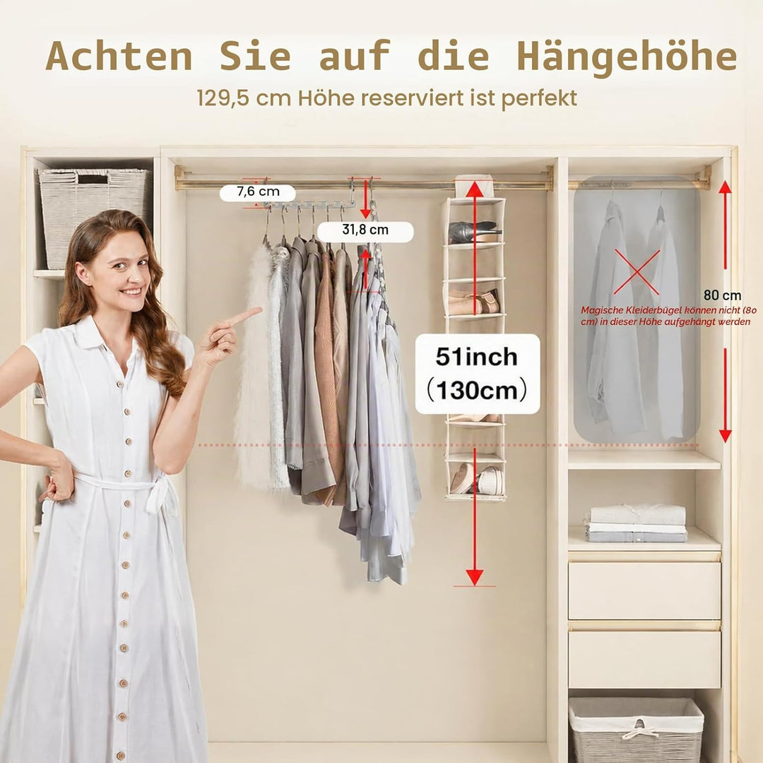 HOUSE DAY Kleiderbügel Platzsparende rutschfeste Schrank Organizer 20 Stück aus Metall für Schwere K