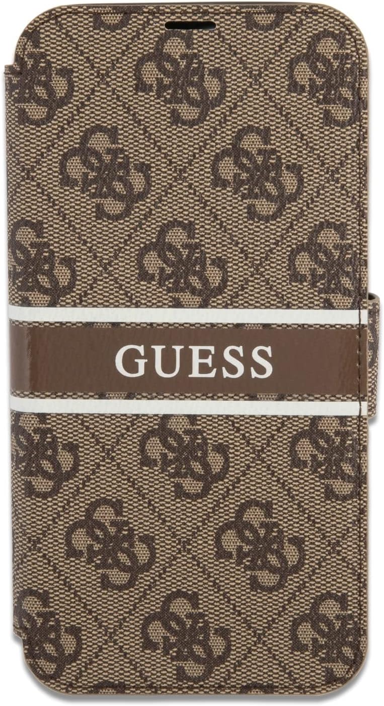 Guess Book Case 4G Stripe Hülle für iPhone 13 Pro, GUBKP13L4GDBR, Braun Brown, Brown