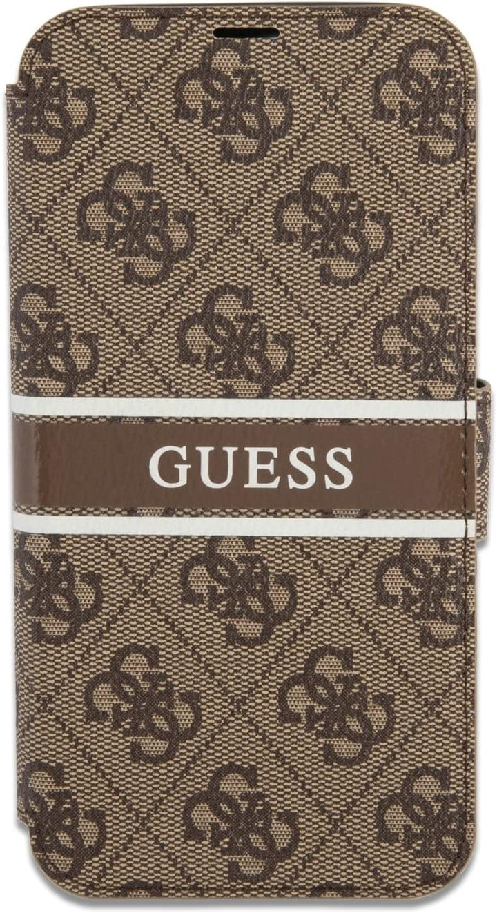 Guess Book Case 4G Stripe Hülle für iPhone 13 Pro, GUBKP13L4GDBR, Braun Brown, Brown