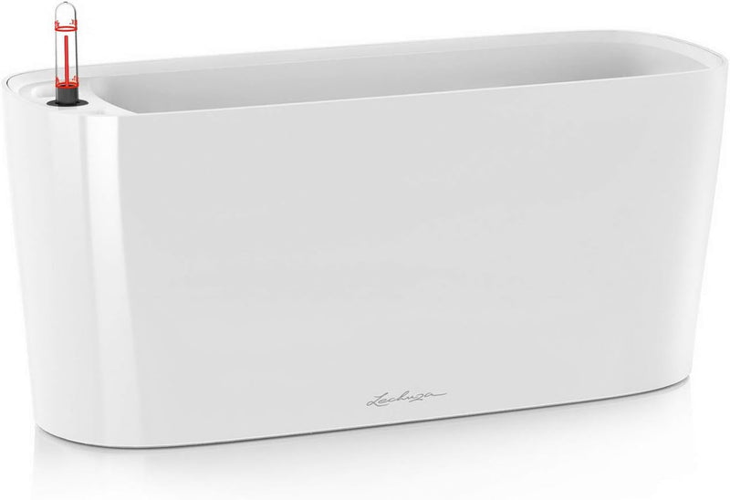 LECHUZA DELTA 20 weiss hochglanz 15560 Weiss Hochglanz 40x15x18 cm Tischgefäss, Weiss Hochglanz 40x1