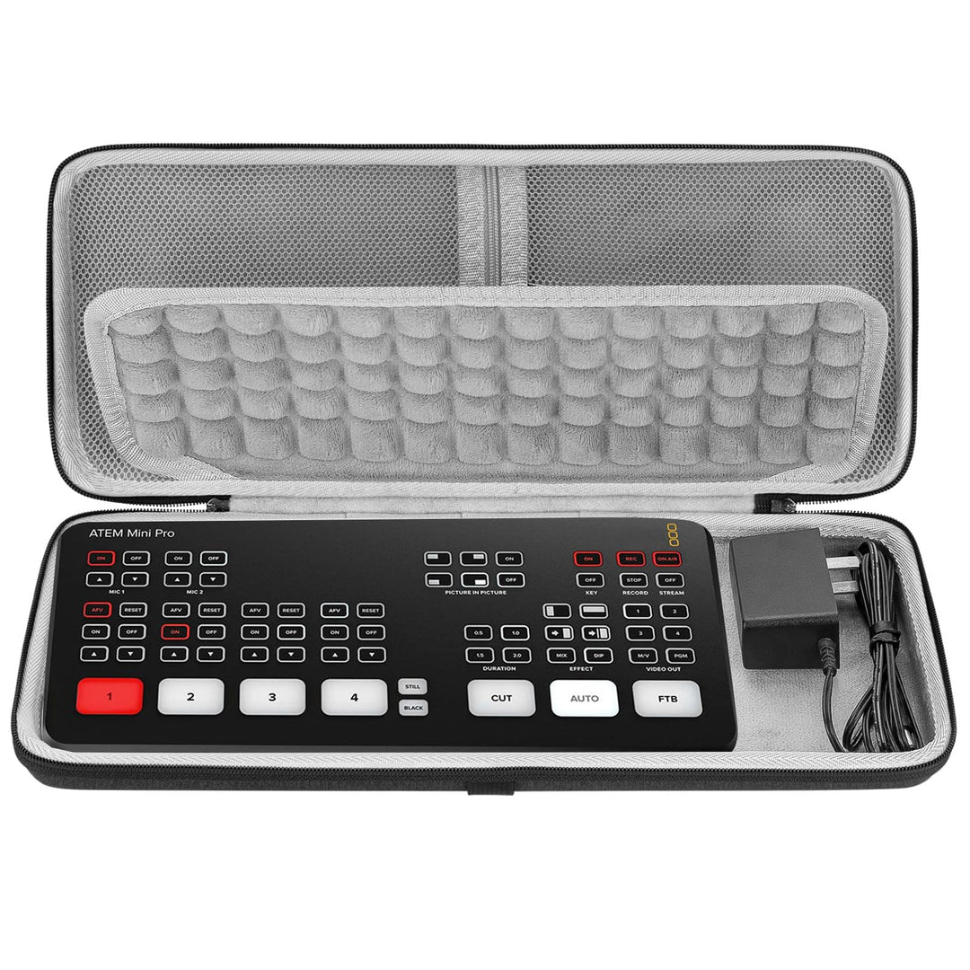GEEKRIA Reise-Hartschalen-Etui, Schutztasche EVA kompatibel mit Blackmagic Design ATEM Mini Pro (Dun