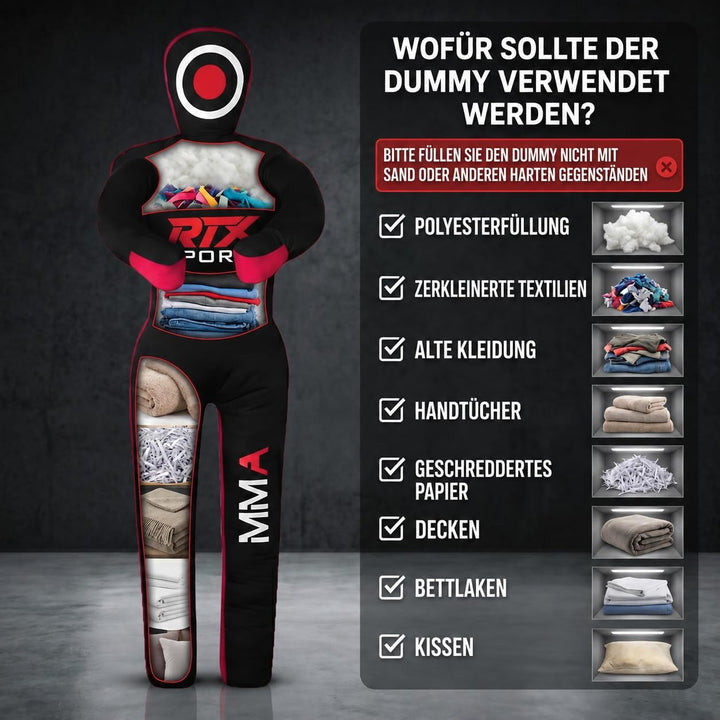 RTX MMA Judo Grappling Dummy -Boxenbeutel Brazilian BJJ Jiu Jitsu Standposition Wrestling Bjj Dummy