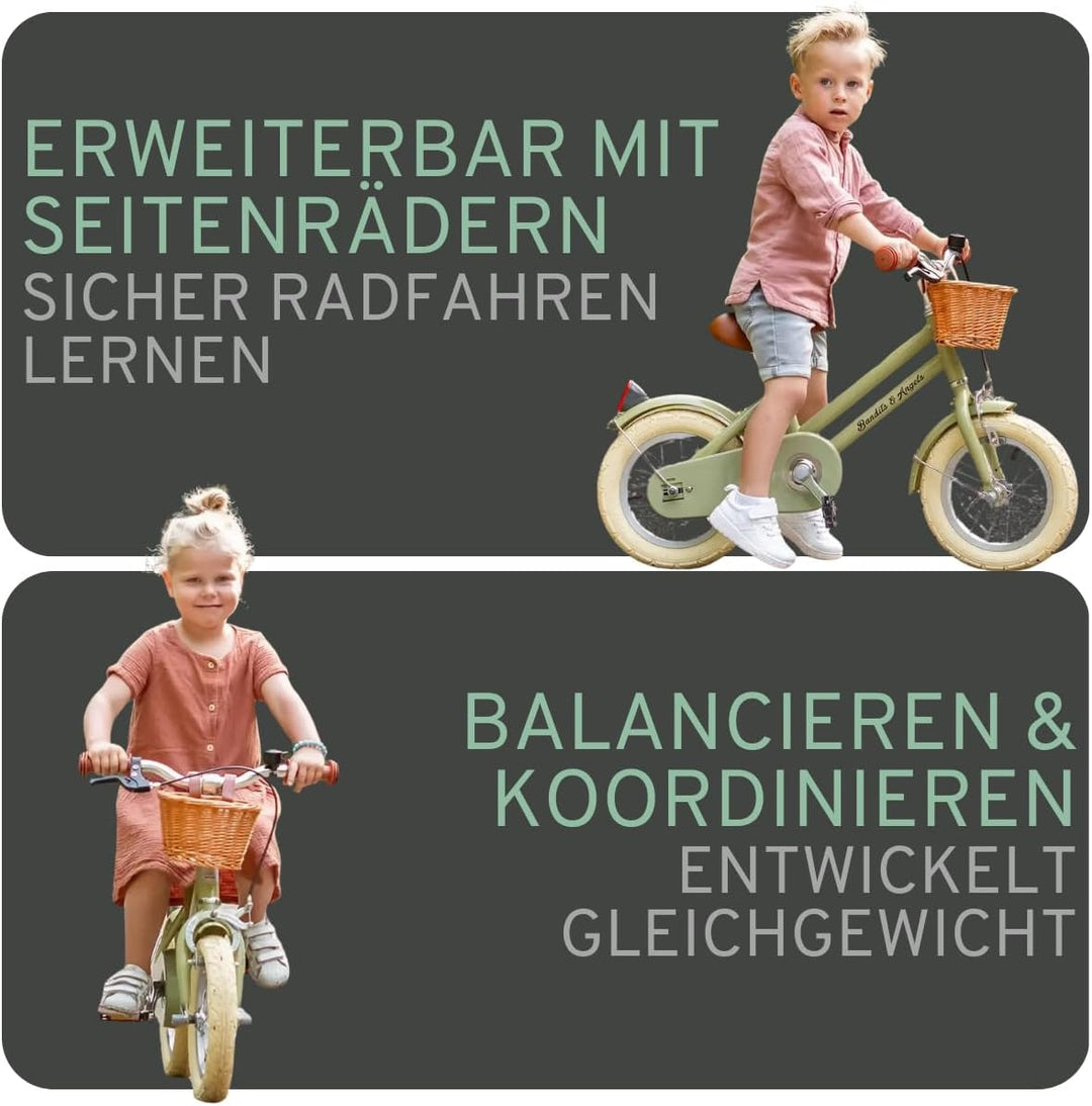 Bandits and Angels Kinderfahrrad Retro Rider 12 Zoll Grün, Grün