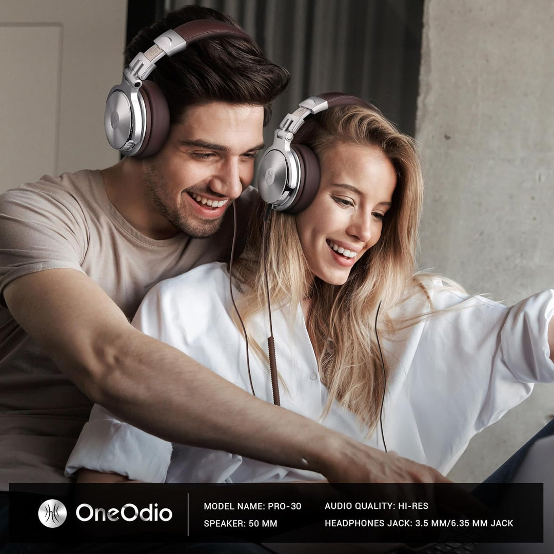 OneOdio Pro30 Over-Ear Kabelgebundener DJ-Kopfhörer SCHWARZ, SCHWARZ