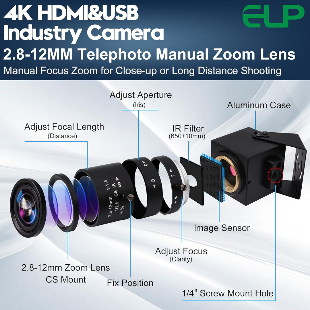 G 4K HDMI USB-Kamera Mit Manuellem Zoom Und Variablem Fokus - PC-Webcam, Mini Lightburn-Kamera für C