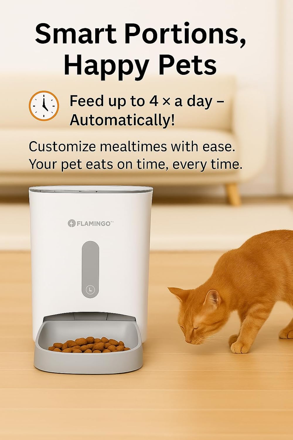 Futterautomat Katze - Futterautomat Hund - Futterautomat Katze Nassfutter - 4,5L Kapazität mit Timer