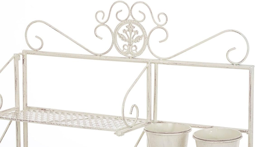 CLP XL-Pflanzenregal Shine I Blumenregal mit 4 Ablageflächen und extra Halterungen für Blumentöpfe I