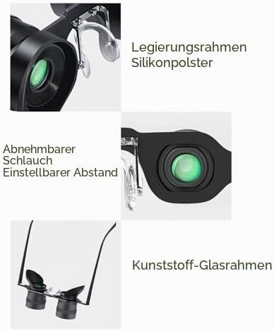 Zoom Optics Fernglasbrille, 3 Fach Zoom Opernbrille, Fernglasbrille mit Polarisierter Linse, Freihän
