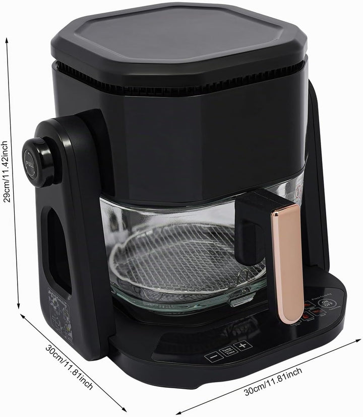 Heissluftfritteuse mit Sichtbarem Glas-Korb 4.5L 1500W Multifunktionale Heissluftfritteuse mit Grill