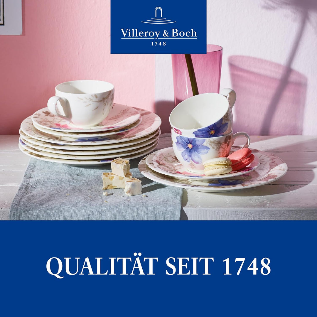 Villeroy &amp; Boch – Mariefleur Gris Basic Kaffee Set 18 teilig für 6 Personen, Kaffeeservice, Tafelser