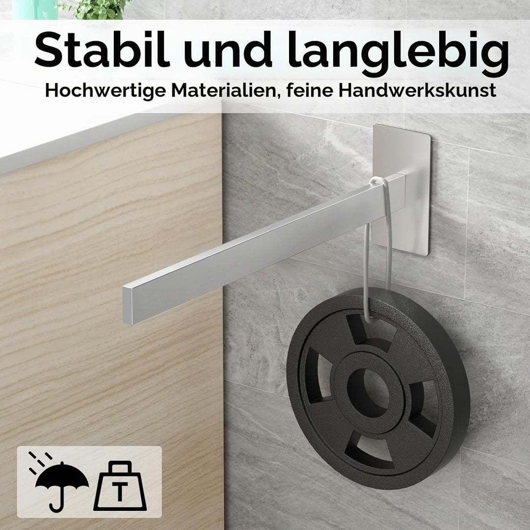 Feligio Handtuchhalter ohne Bohren Silber 37CM, Selbstklebende, 304 Edelstahl Gebürstet Handtuchhalt