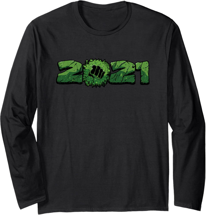 Marvel Hulk 2021 Happy New Year Langarmshirt