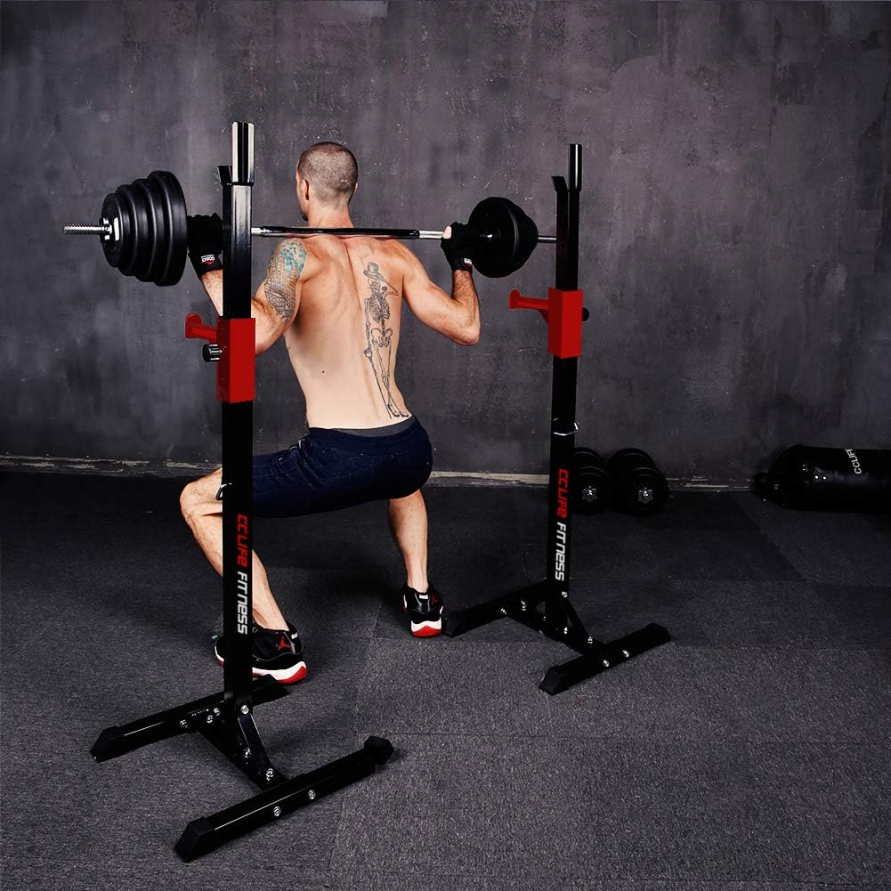 CCLIFE Squat Rack Verstellbare Kniebeugenständer Langhantelablage Höhenverstellbarer Multi-Funktions