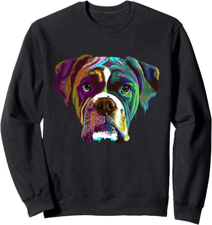 Bunter Deutscher Boxer Hund Sweatshirt