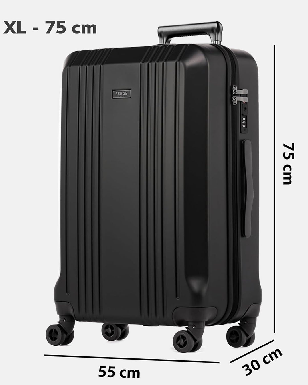 FERGÉ XL Grosser Koffer Hartschale mit TSA Schloss Cannes Rollkoffer Reise-Koffer 77 cm Hartschalenk
