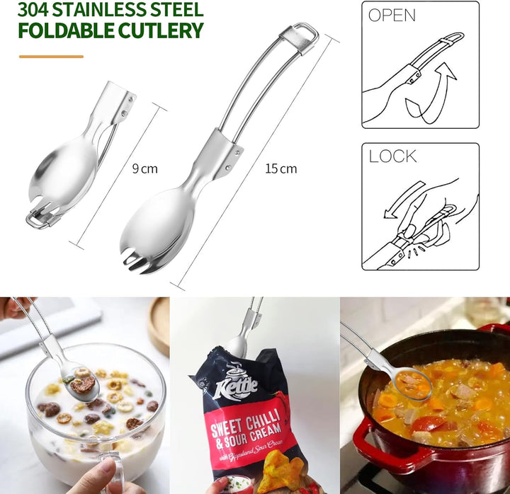 Camping Kochgeschirr Mess Kit - ISFORU Camping Kochset, Kompaktes Camping Topf und Pfannen Set für 1