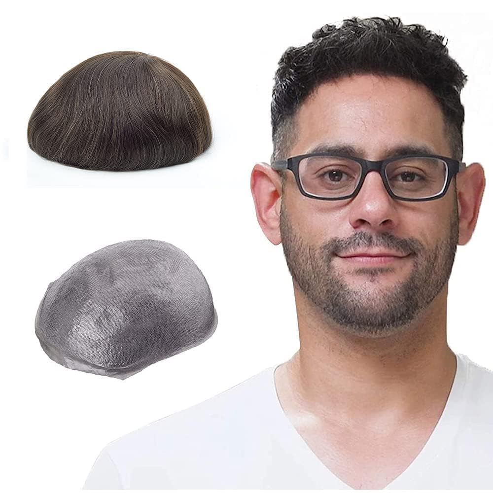 Lordhair Perücke Männer,Realität Toupet,0,06 mm Alle V-Looped Dünnes,Haarfreestyle,Natürlich eng anl