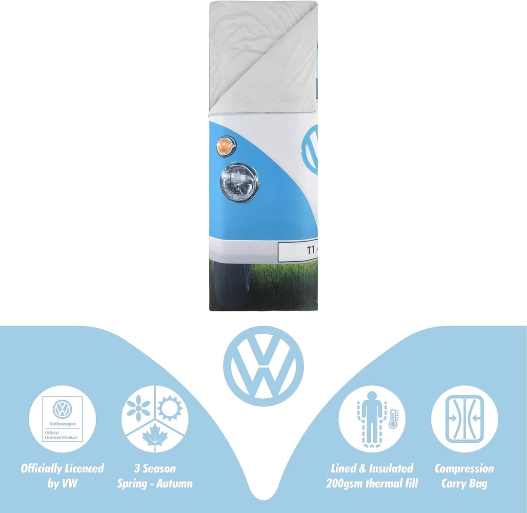 Board Masters VW Collection - Volkswagen Camping & Outdoor Einzelschlafsack im T1 Bulli Bus Design B