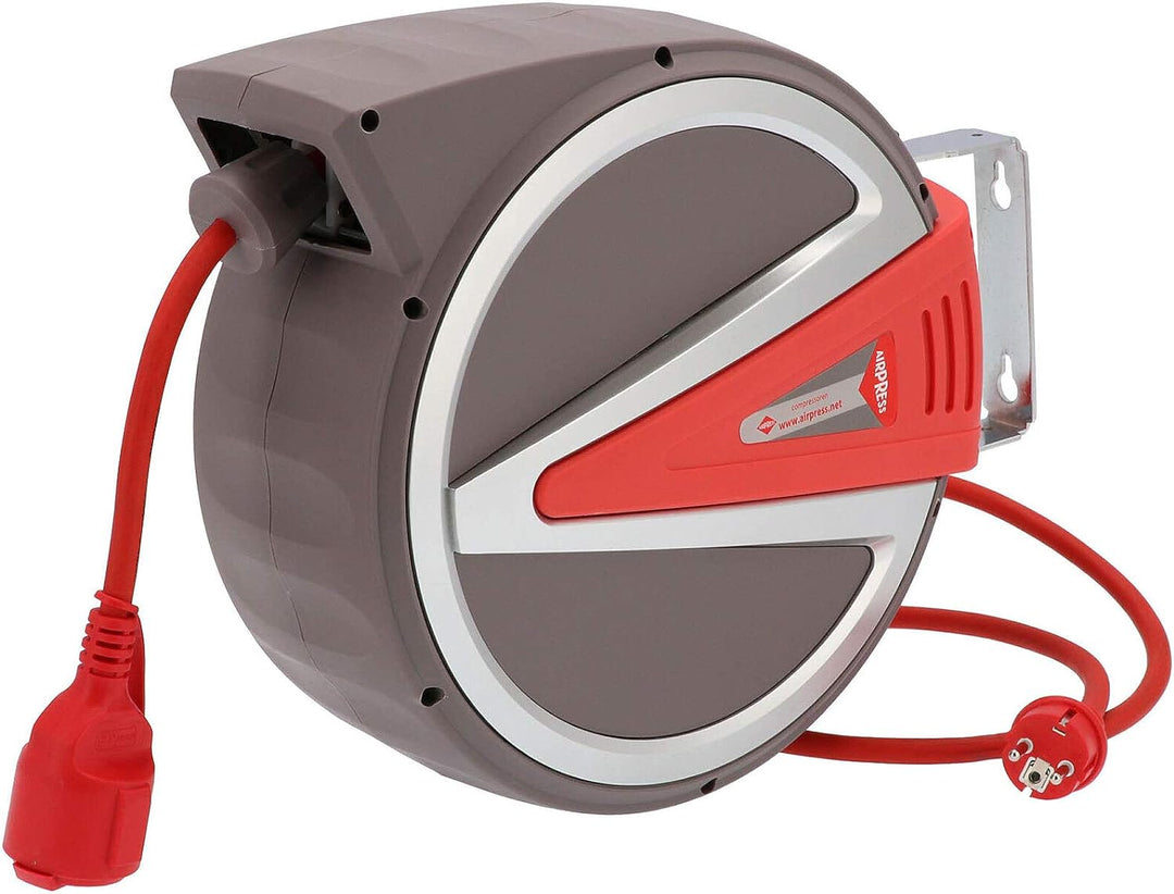 Federzug Kabel-Aufroller 15 m 3 x 2,5mm² IP44 230 Volt Automatik Wand Abroller Kabeltrommel