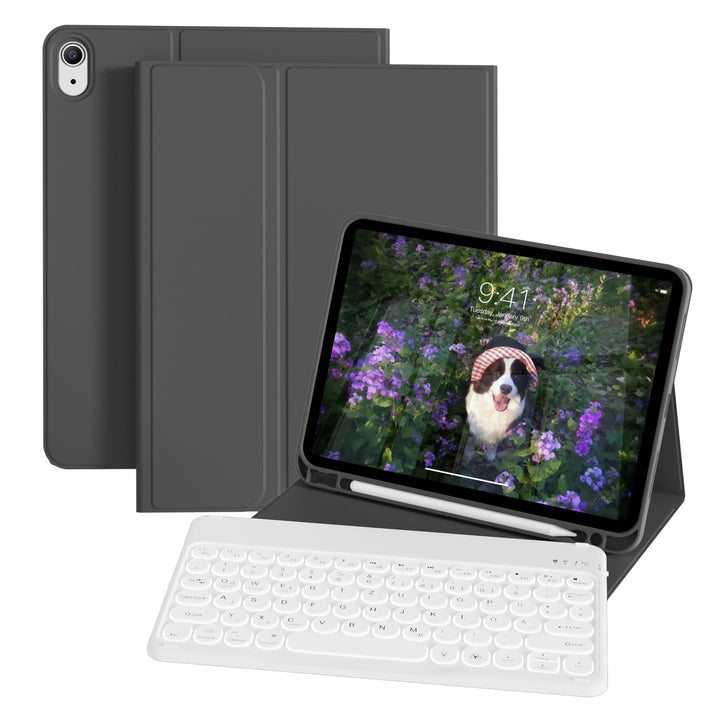 Hülle mit Tastatur für iPad A16 11/10 Generation (2025/2022, 11/10.9 Zoll), 7 Farben Beleuchtete Abn