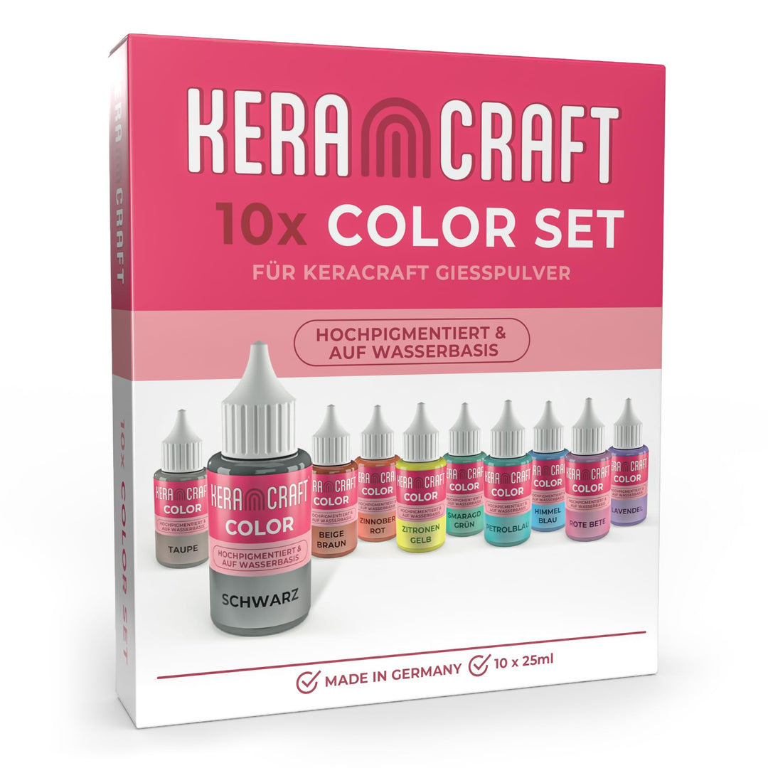KERACRAFT Color 25ml - Farbpigmente für Giesspulver 10er Set