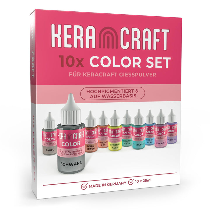 KERACRAFT Color 25ml - Farbpigmente für Giesspulver 10er Set