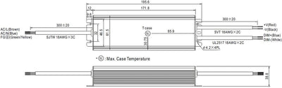 MEAN WELL HLG-185H-24A AC-DC Single Output-LED-Treiber, Mix Mode mit PFC, HLG-185H-24A