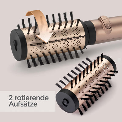 BaByliss Big Hair Dual Rotierende Warmluftbürste, Föhnbürste mit Ionen-Technologie, 2 Aufsätze für m