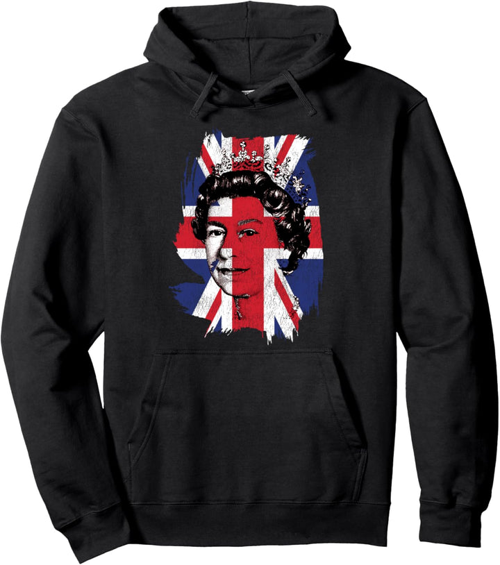 Elizabeth Queen of England Union Jack Flagge Queen of England Pullover Hoodie