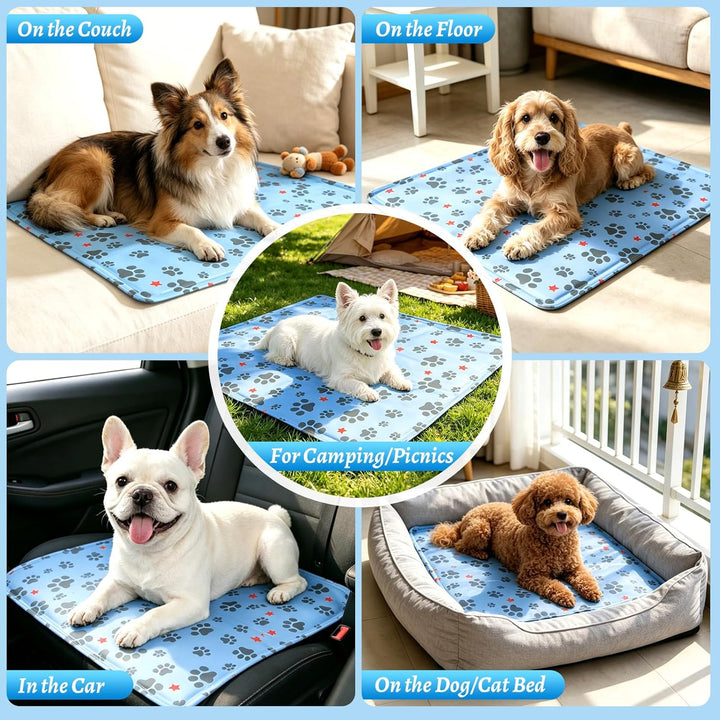 Kühlmatte Hund 60 x 50 cm, Kühlmatte für Hunde &amp; Katzen Faltbare, Kühldecke für Haustiere Leicht Rei