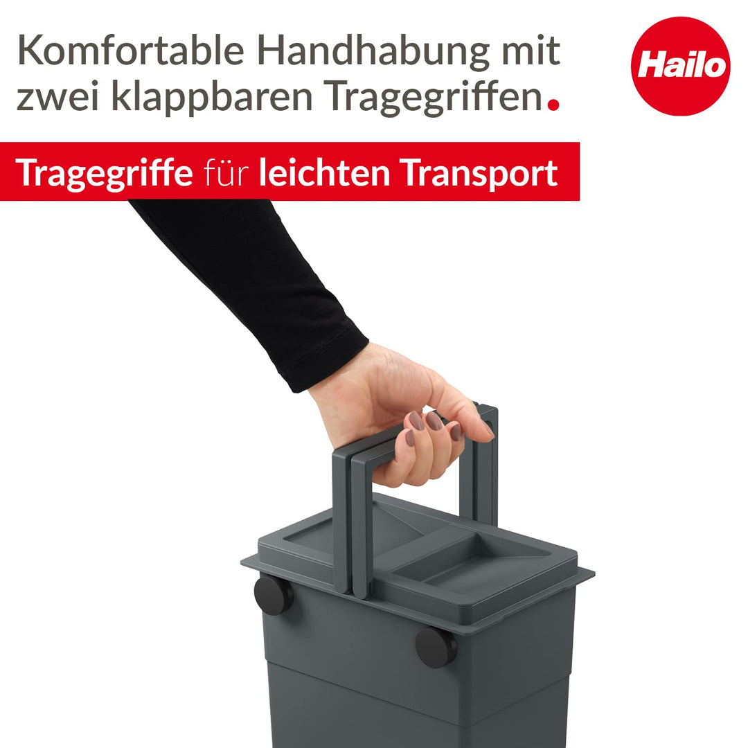 Hailo FlexBox S Multifunktions-Mülleimer - geruchsdichter Abfalleimer mit Deckel - flexible Anbringu