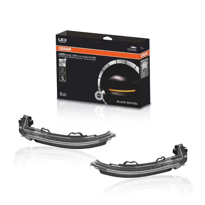 OSRAM LEDDMI 8W0 BK S LEDriving dynamischer LED Spiegelblinker - Black Edition, Set of 2, Audi A4 B9