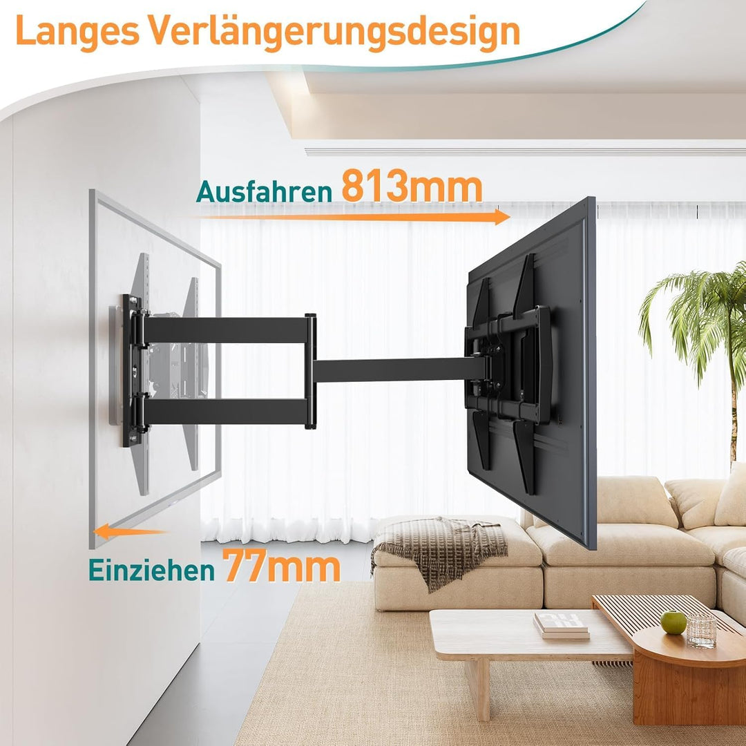 ELIVED 813 mm langer TV-Wandhalter mit langem Arm für die meisten 37-75 Zoll Fernseher, universeller