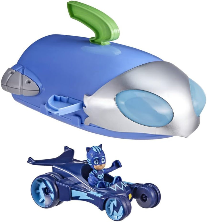 PJ Masks 2-in-1-Hauptquartier Spielset, Hauptquartier und Rakete, Spielzeug mit Action-Figur für Kin