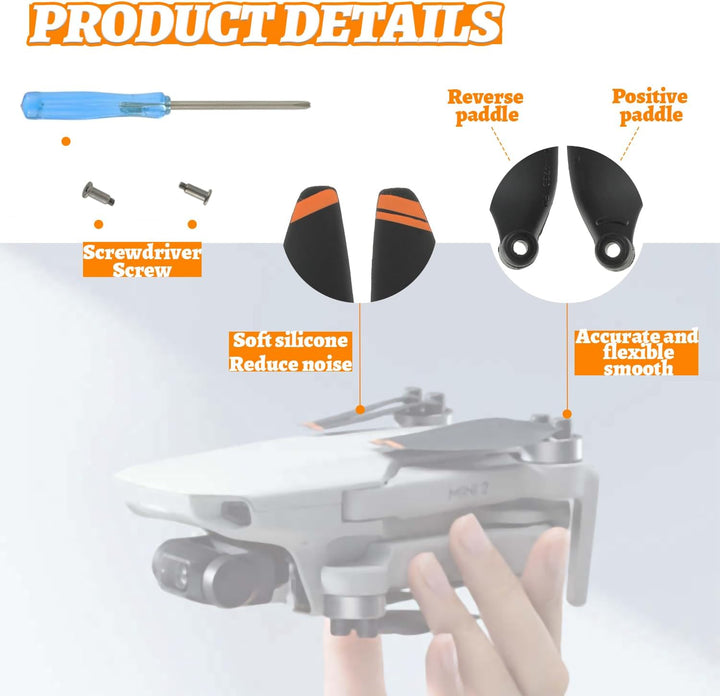 24Pcs Propeller für DJI Mini 4K, Mini 2 SE/ 2/ SE, Drohnen Ersatzpropeller Luftschrauben Set mit Sch